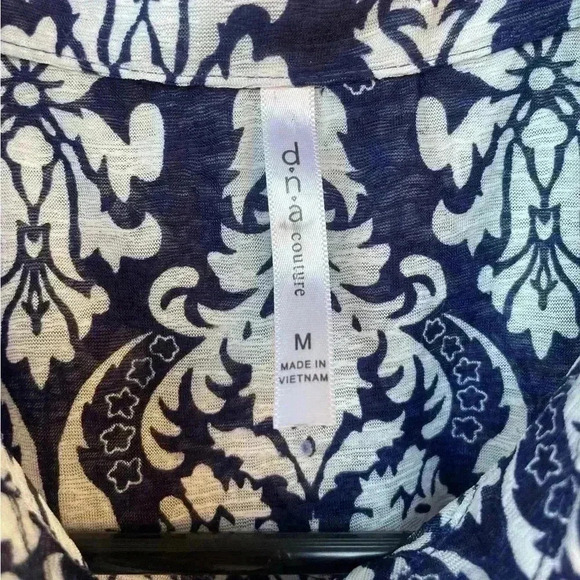DNA couture women’s blue /white floral print button down front pocket pre-owned - Picture 5 of 7